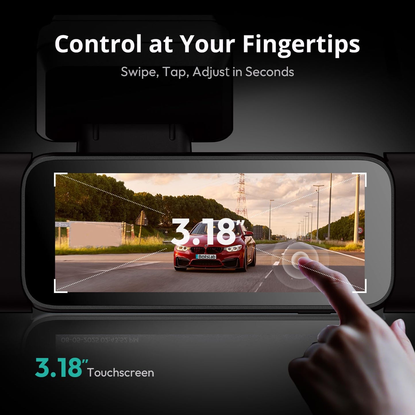 BOTSLAB 3K 4 Channel Dash Cam, 3K/4K Front and 3 * 1080p Car Camera Left Right Rear with 560°Wide Angle, 24/7 Parking Mode, Built-in 5.8GHz WiFi and GPS, Voice Control,WDR, Included 128GB SD Card