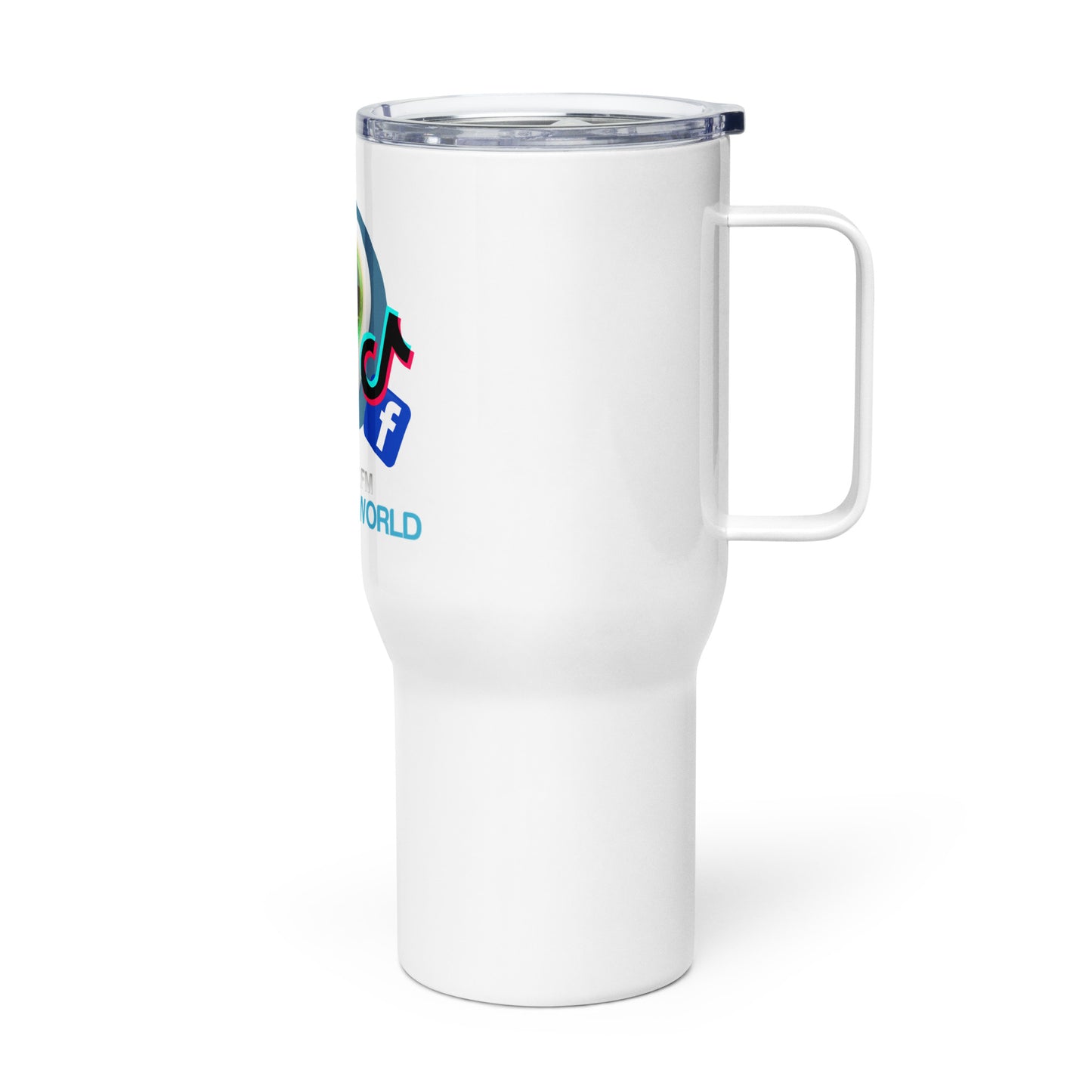 Mr TravelON travel mug with a handle
