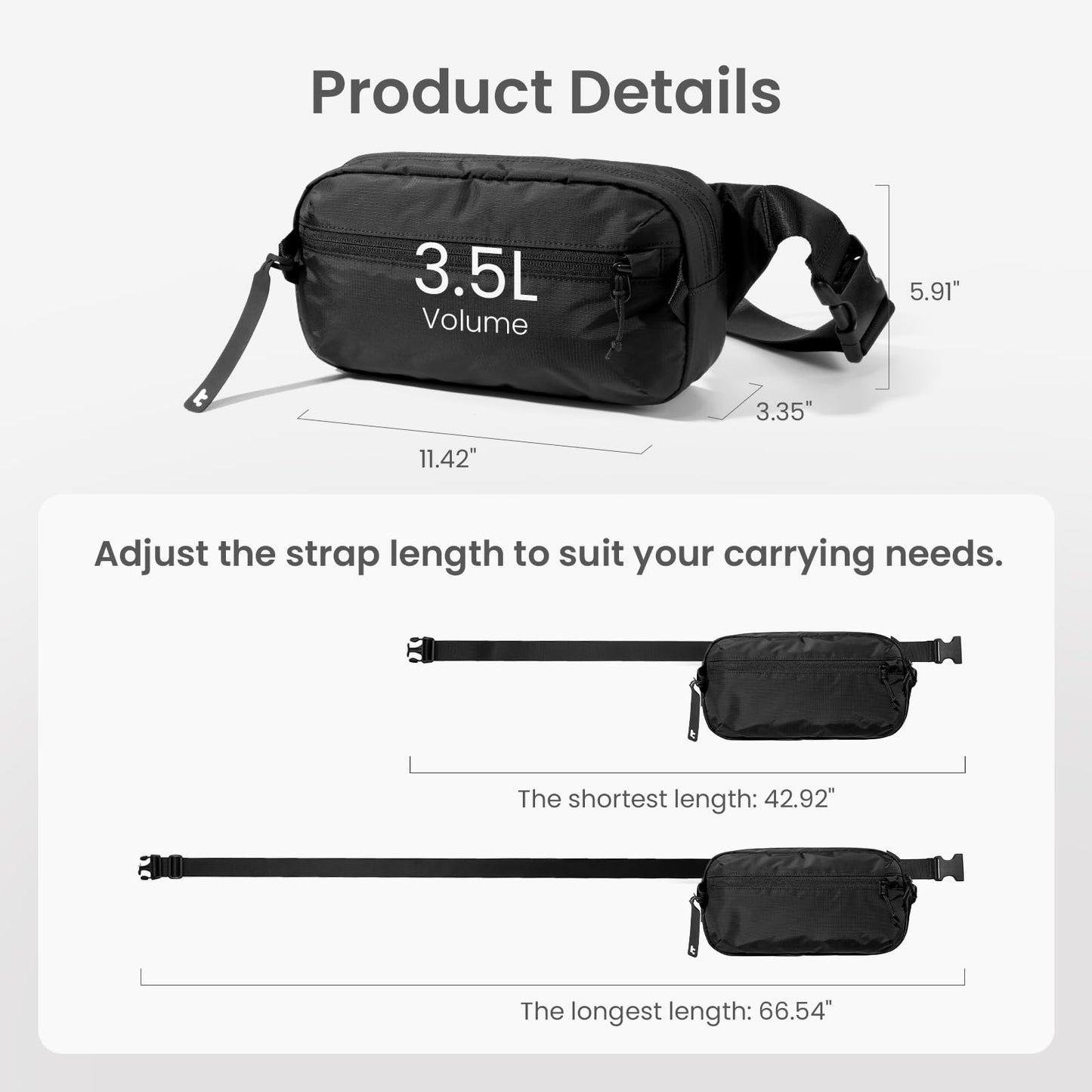 tomtoc Aviator-T33 3.5L Sling Bag for Switch, iPad mini, RFID Blocking Water-Resistant