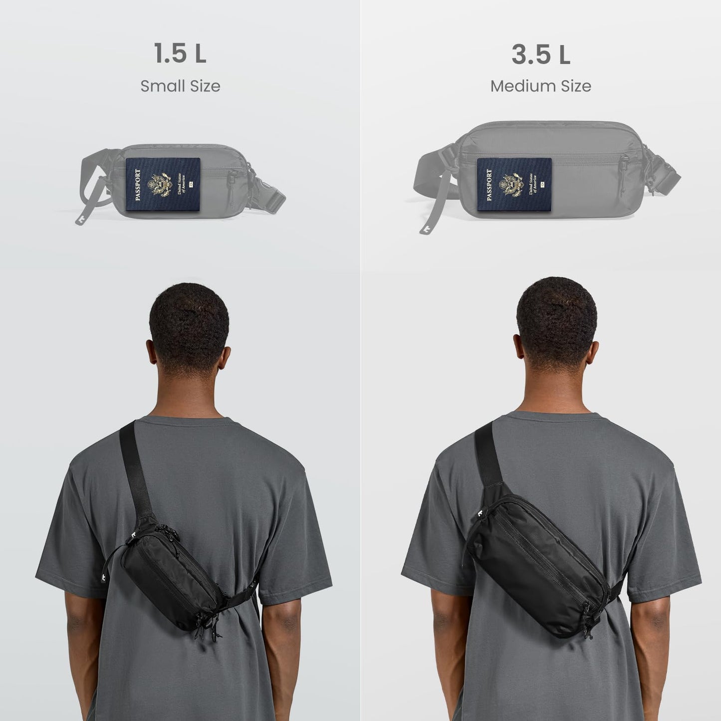 tomtoc Aviator-T33 3.5L Sling Bag for Switch, iPad mini, RFID Blocking Water-Resistant