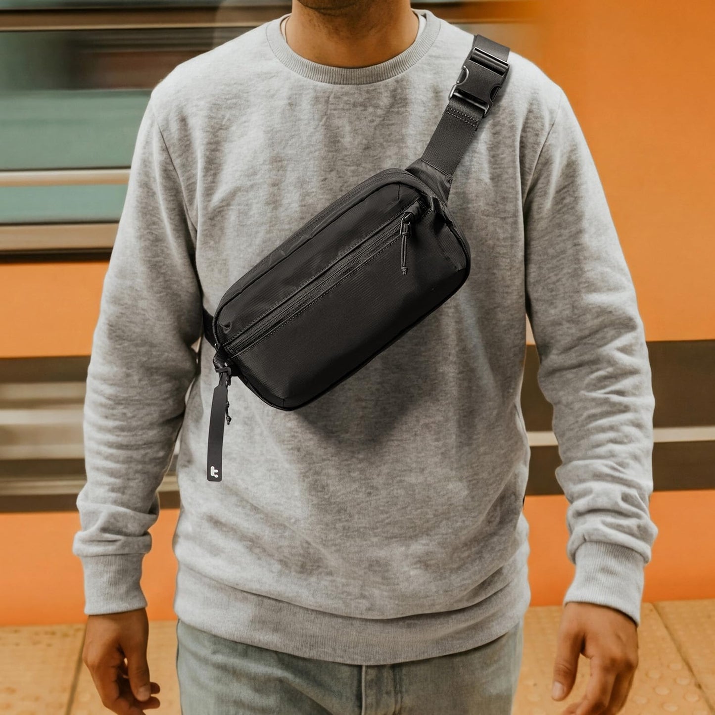 tomtoc Aviator-T33 3.5L Sling Bag for Switch, iPad mini, RFID Blocking Water-Resistant