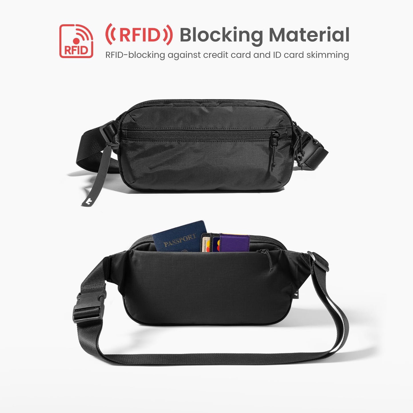 tomtoc Aviator-T33 3.5L Sling Bag for Switch, iPad mini, RFID Blocking Water-Resistant