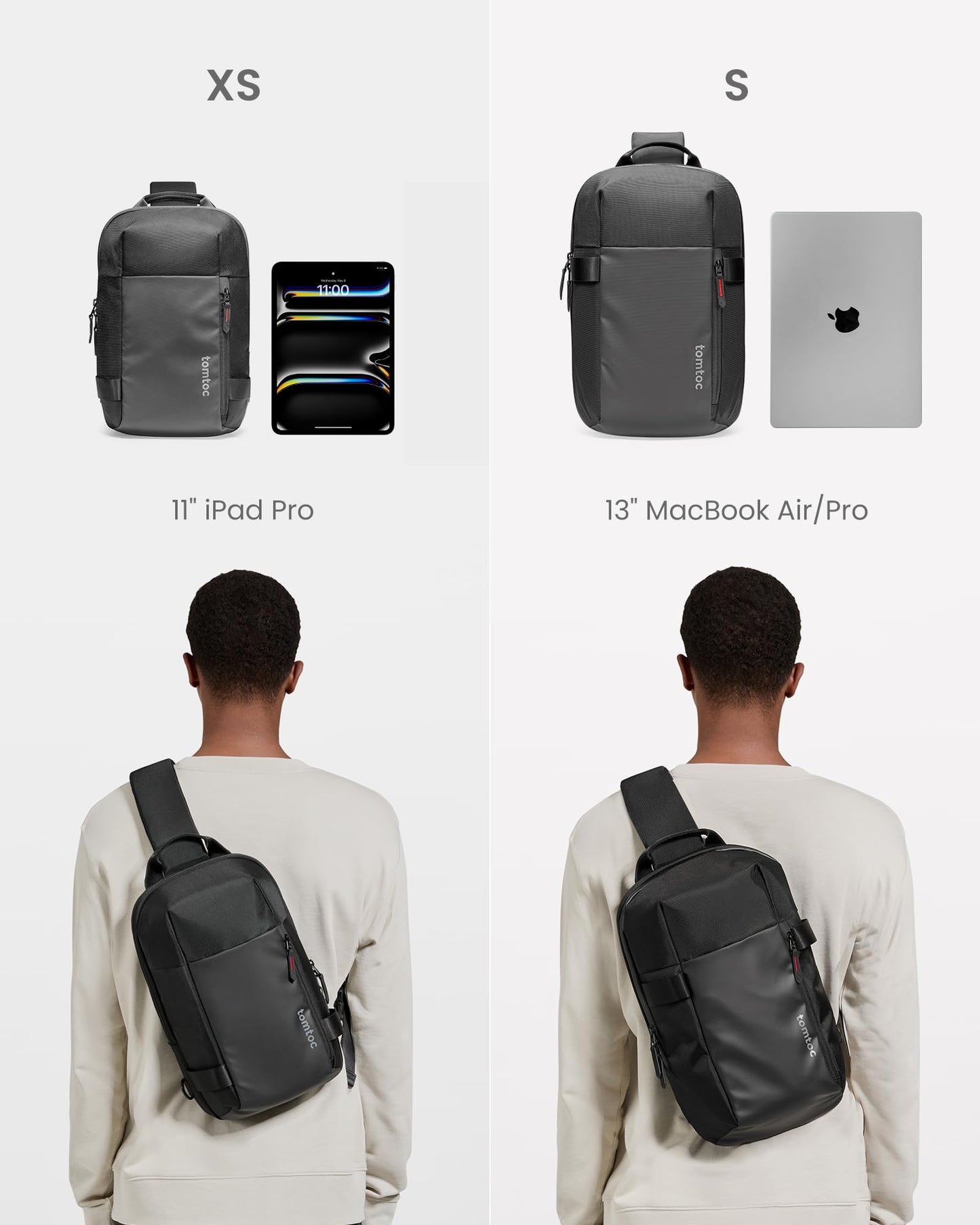 tomtoc Compact Sling Bag for 2025 M5 14 & 13 -inch MacBook Pro, Crossbody Chest Shoulder Bag