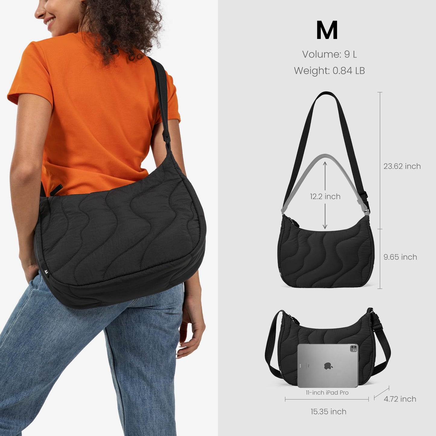 tomtoc 10L Puffy Sling Backpack, Qualited Crossbody Bags for Women