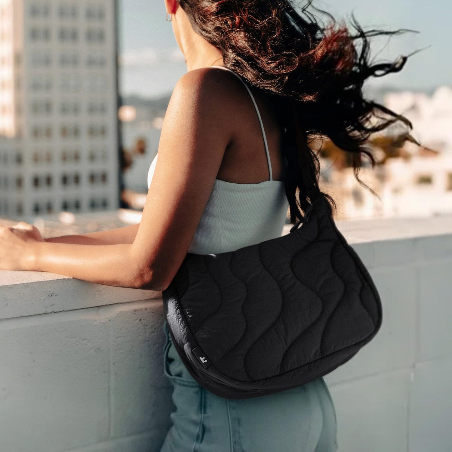 tomtoc 10L Puffy Sling Backpack, Qualited Crossbody Bags for Women