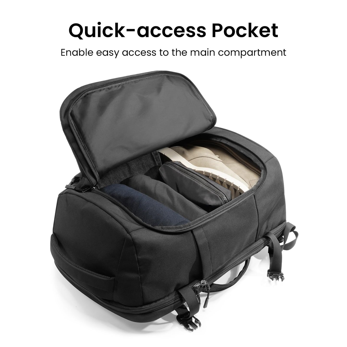 tomtoc Travel Backpack 40L, Flight Approved Carry-on Luggage  Fits 17.3 Inch Laptop