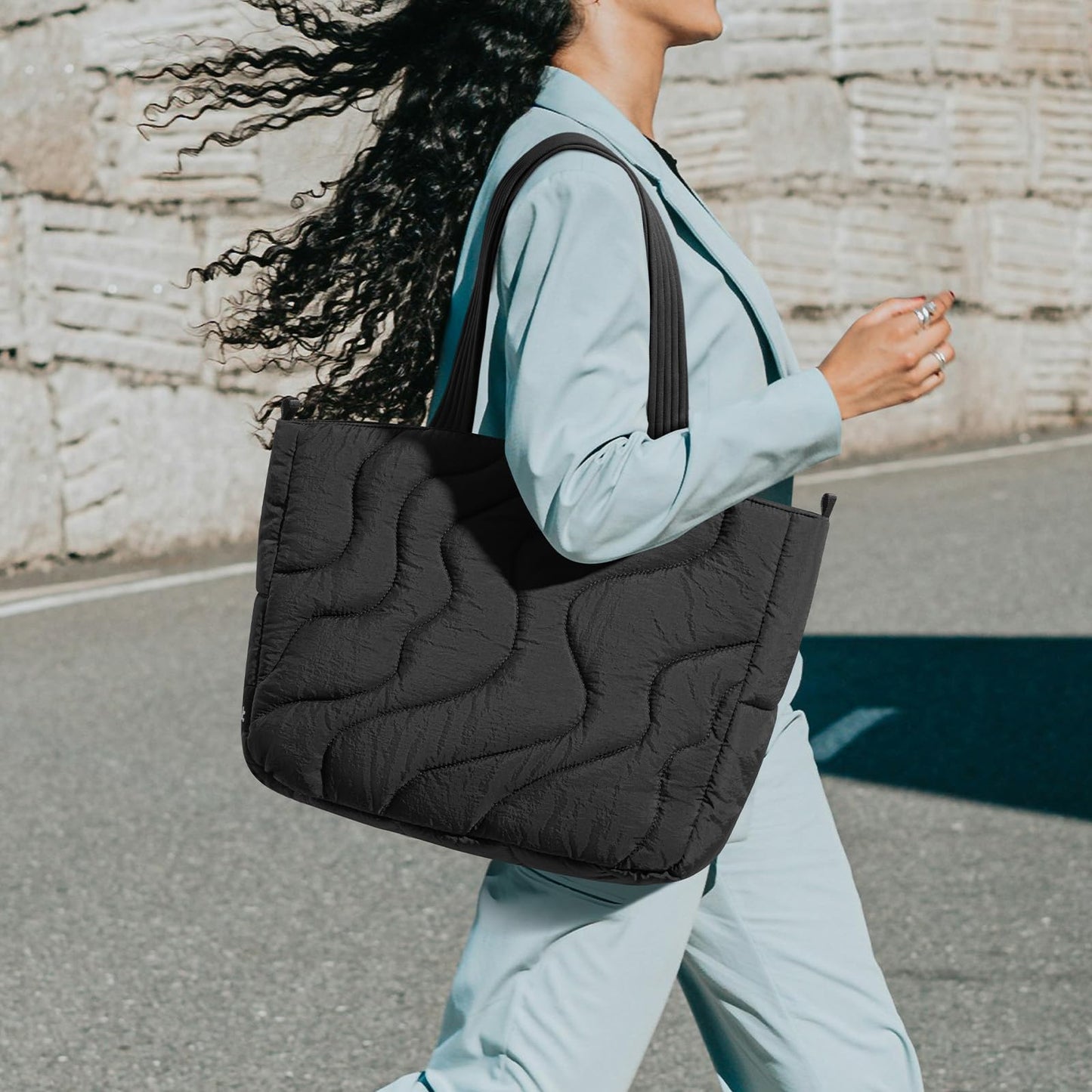 tomtoc 16 inch Puffer Tote Bag for Women