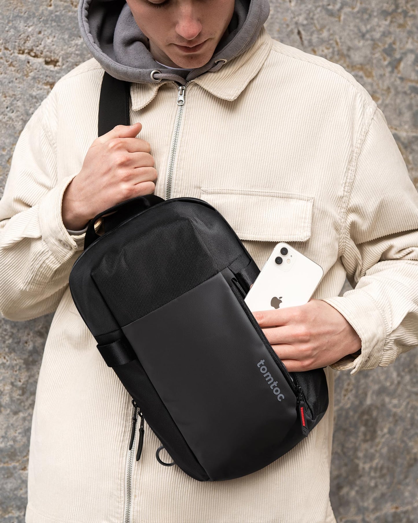 tomtoc Compact Sling Bag for 2025 M5 14 & 13 -inch MacBook Pro, Crossbody Chest Shoulder Bag