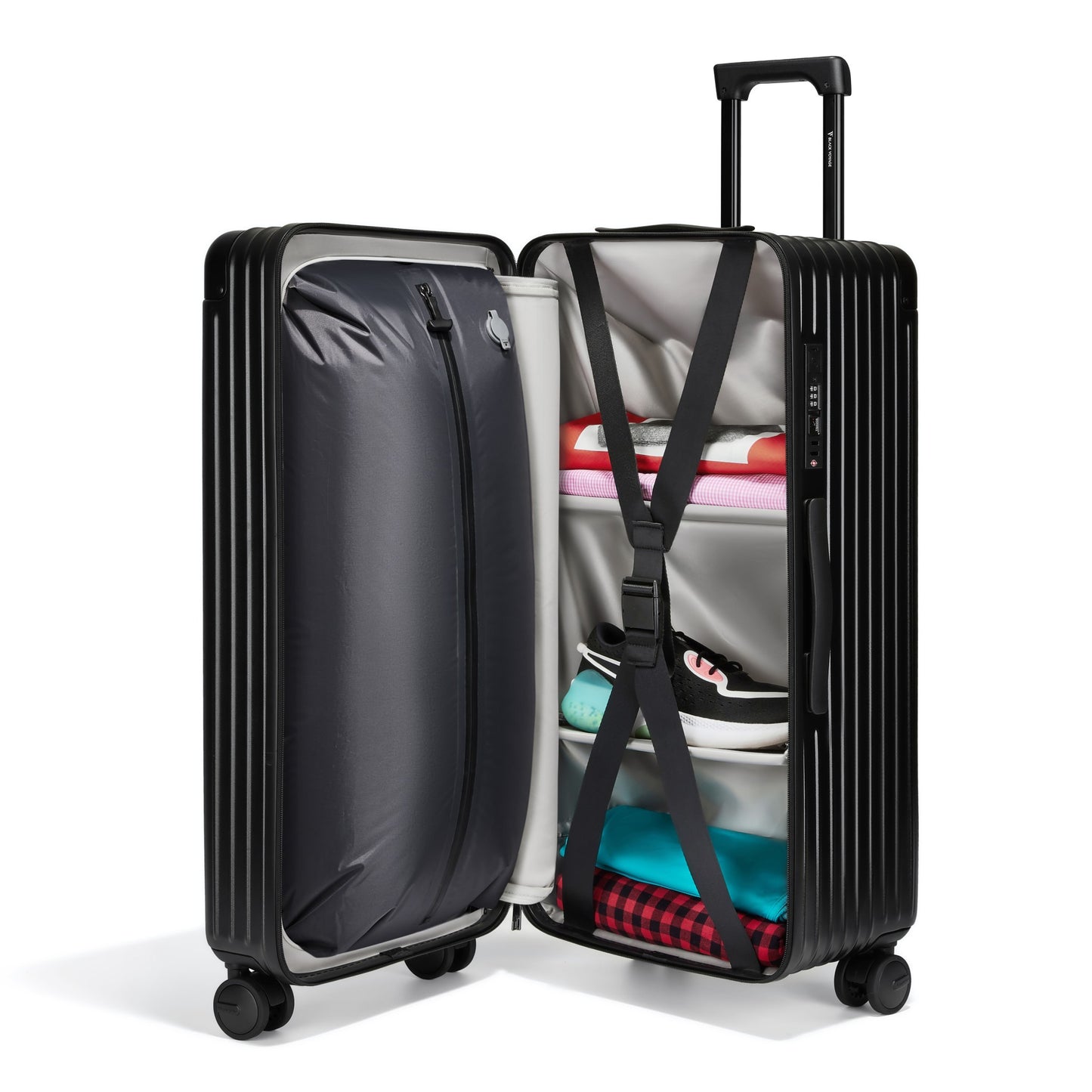 Black Voyage 28" AirTrunk Pro 120L Vacuum-Seal Suitcase